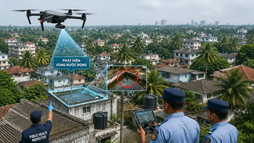 Sri Lanka điều drone tìm nước đọng để chống dịch sốt xuất huyết