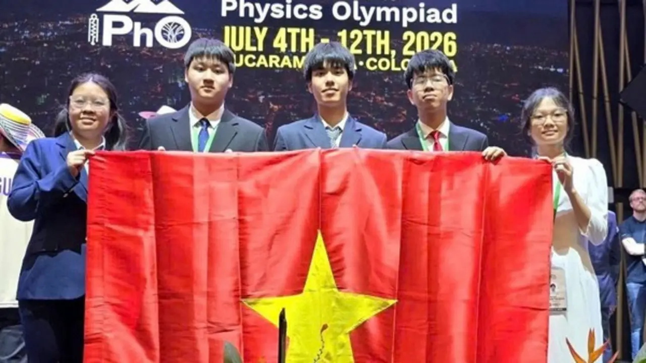 Việt Nam giành 4 Huy chương Vàng, 1 Huy chương Bạc Olympic Vật lý quốc tế năm 2026