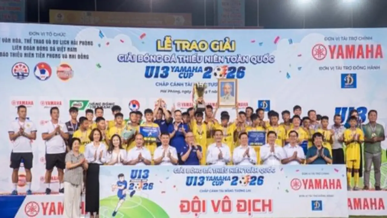 'Vua giải trẻ' SLNA lần thứ 11 đăng quang giải bóng đá thiếu niên toàn quốc 2026