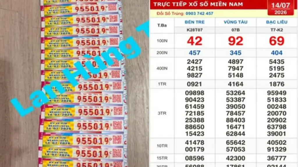 Xổ số miền Nam ngày 14 tháng 7: Góp tiền mua vé số, trúng đài Vũng Tàu