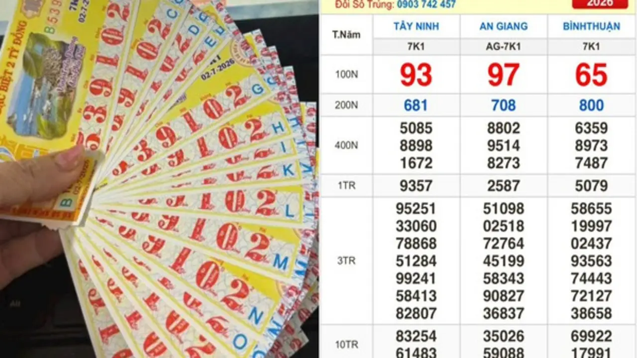 Xổ số miền Nam ngày 2 tháng 7: Cọc vé trúng 2,4 tỉ đài Bình Thuận xuất hiện