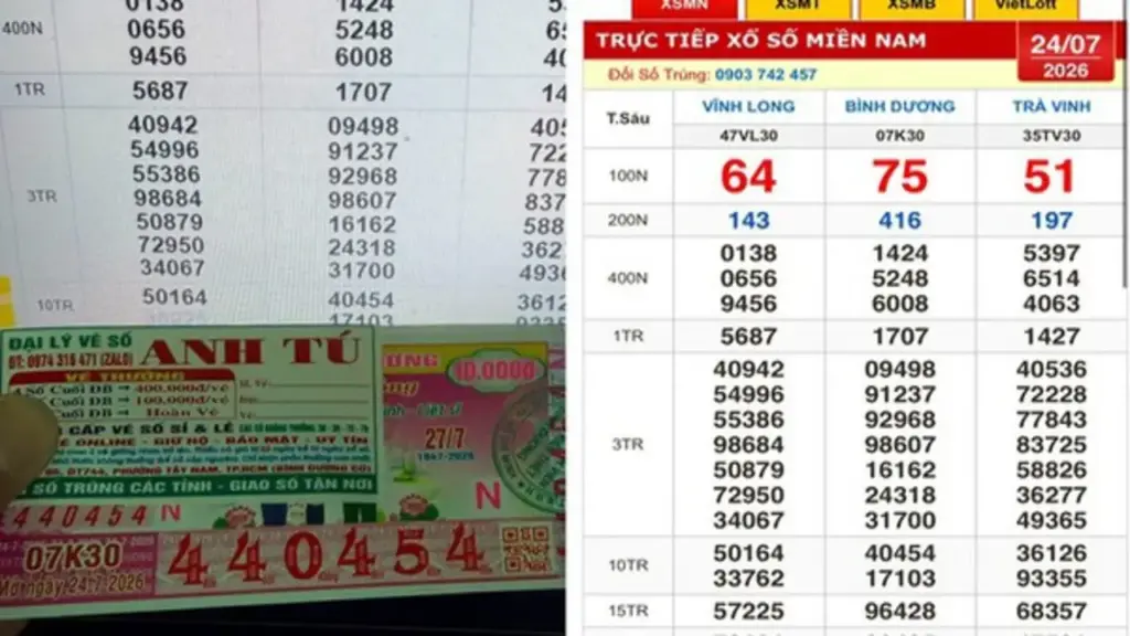 Xổ số miền Nam ngày 24 tháng 7: Tìm nhiều người trúng số đài Bình Dương